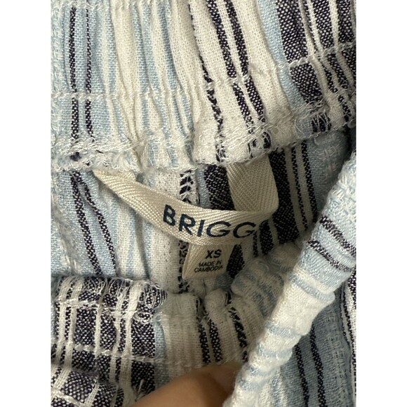 Briggs Ladies' Linen Blend Pull‎ On Wide Leg Striped Pants Size XS Coastal Beach - Picture 9 of 14